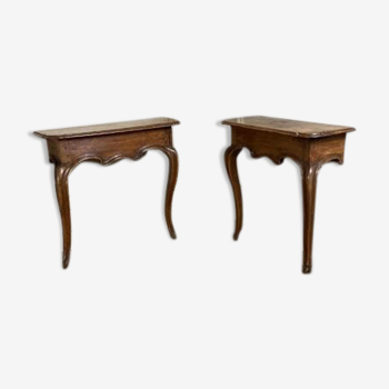 Pair Of Consoles In Fruit Wood, 18th Century