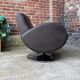 Fauteuil design en cuir chocolat