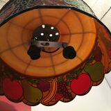 Vintage light suspension in composite fruit decoration