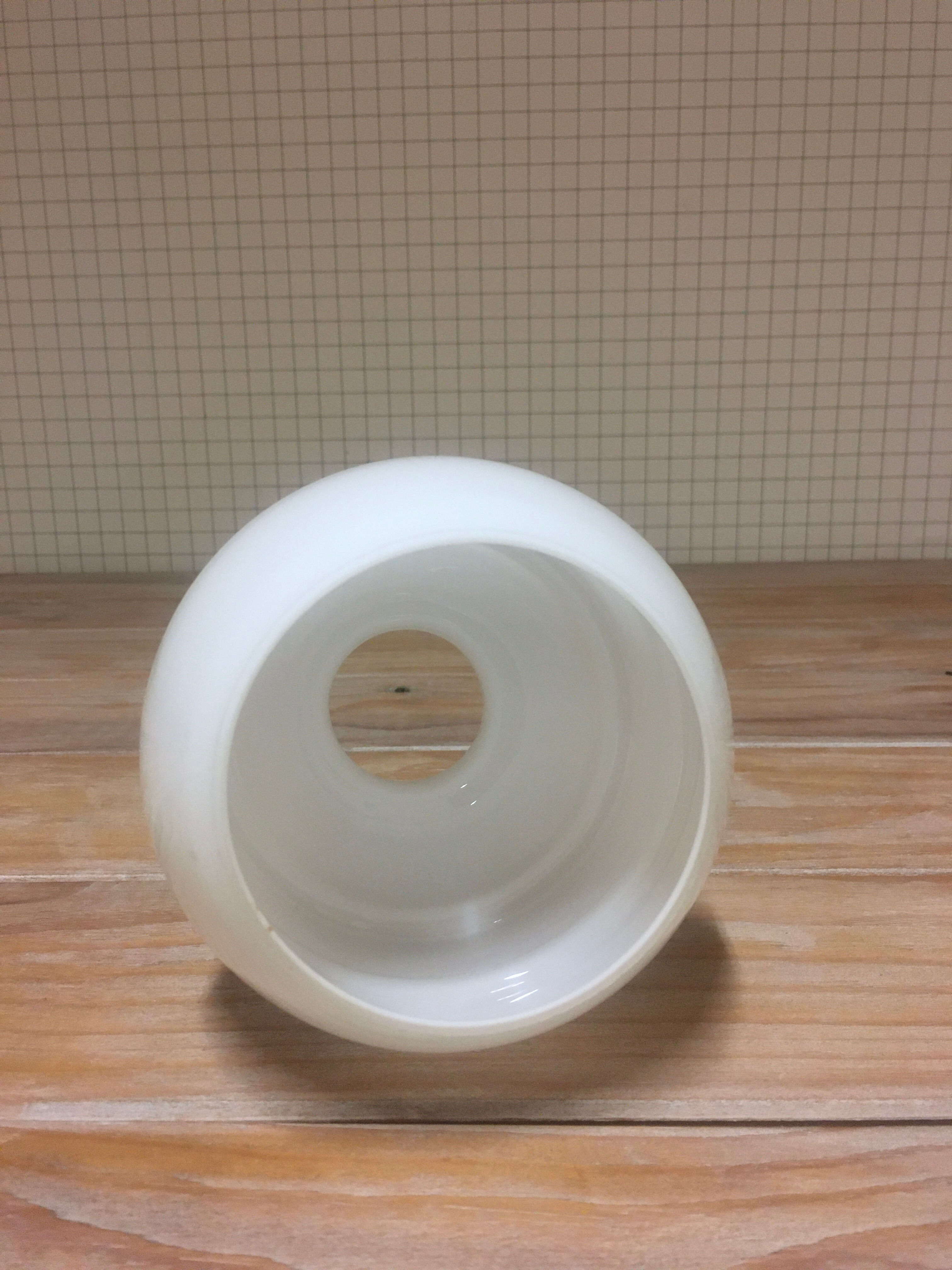 White glass suspension globe