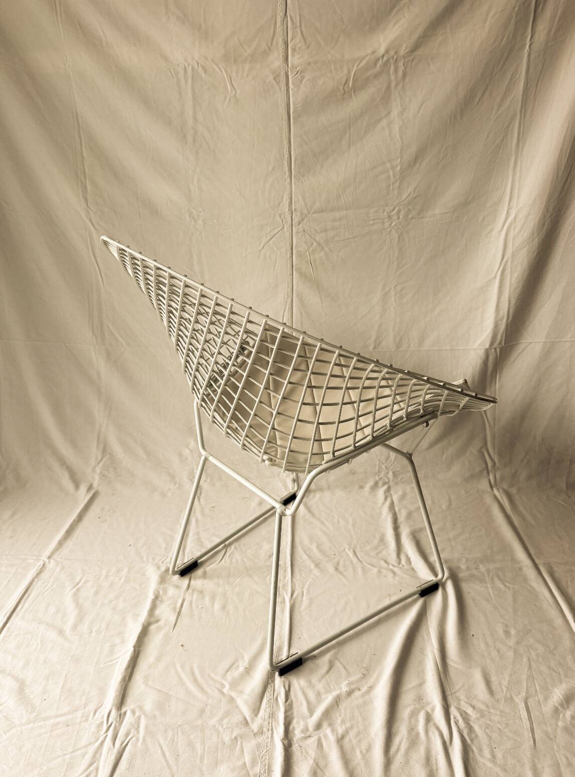 White Bertoia Diamond chair