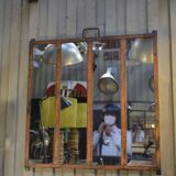 Metal industrial window mirror 102x108cm