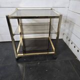 Brass and smoked glass side table from the 70s