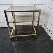 Brass and smoked glass side table from the 70s