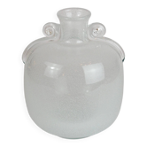 Murano glass vase "Pulegoso" in the shape of an amphora, with scroll handles, signed Seguso Vetri d'Arte.