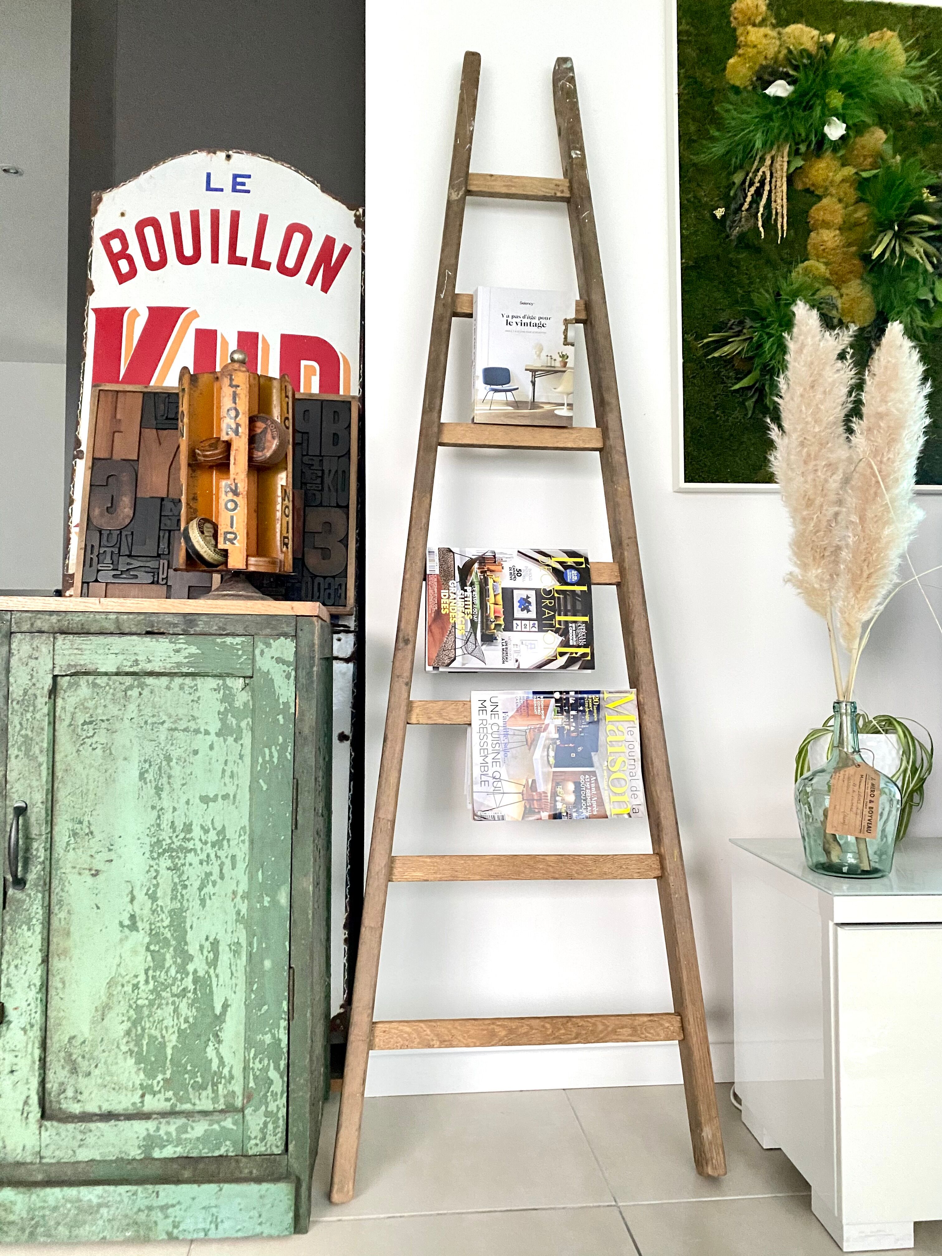 Old vintage wooden ladder