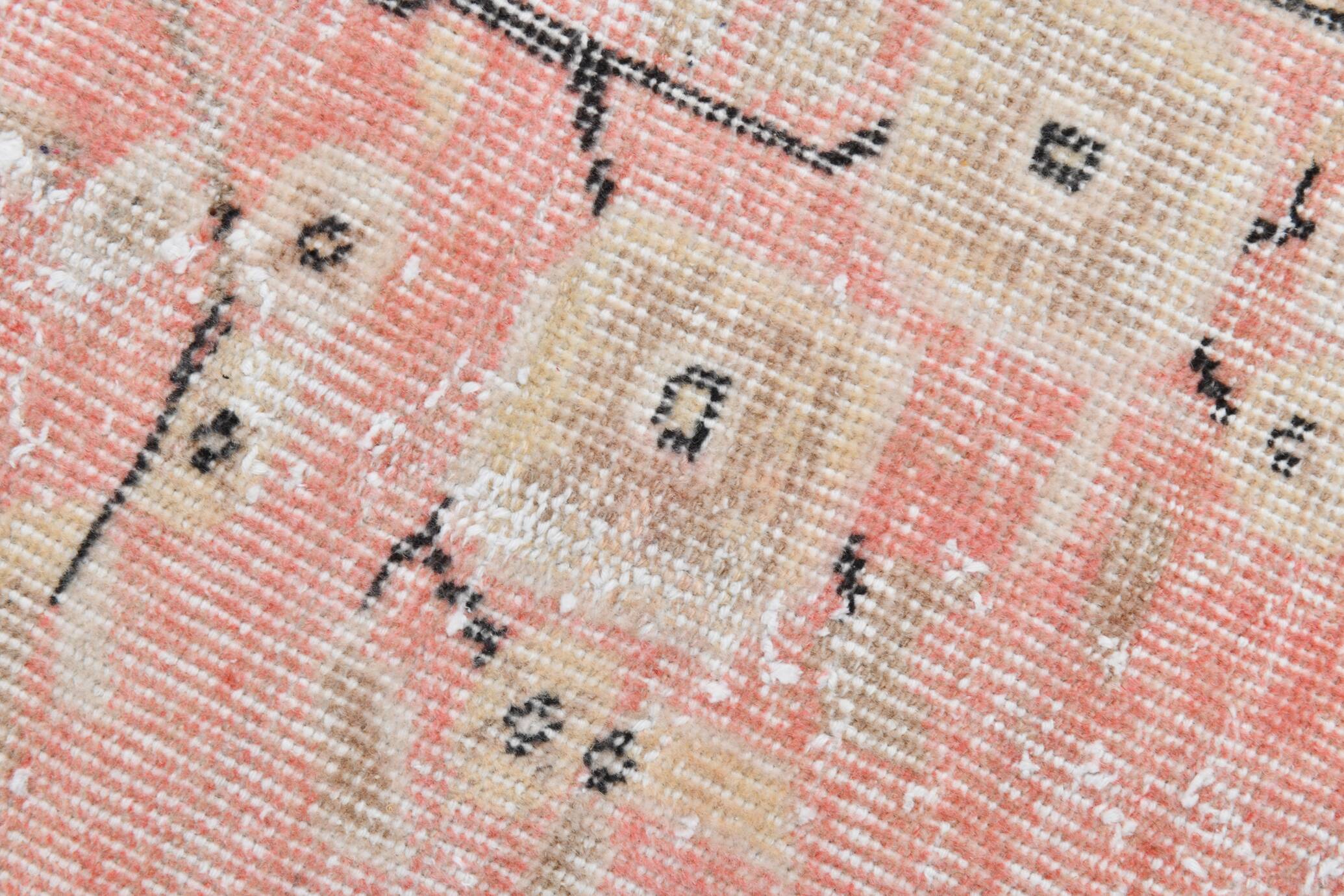 6x9 Turkish Soft Pink Bordered Vintage Rug, 191x282Cm