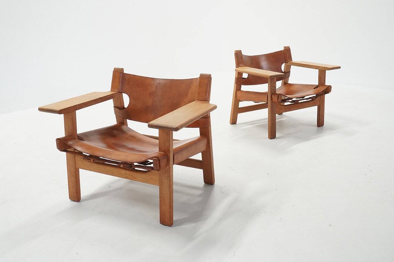 Vintage Danish Chairs by Børge Mogensen for Fredericia, 1970s, Set of 2