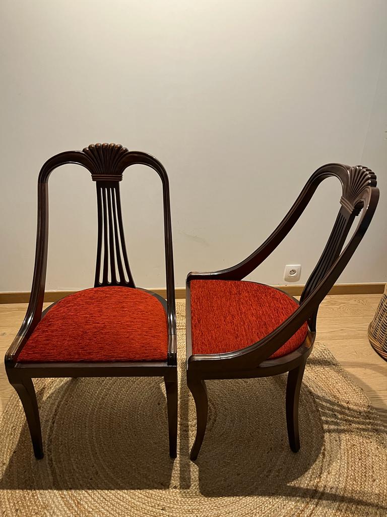 Red Directoire chairs