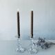 Pair of glass candle holders