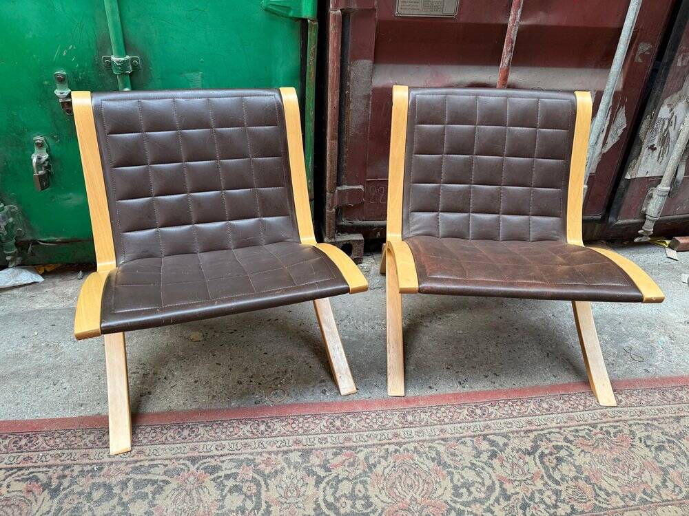 AX chairs attributed to Peter Hvidt & Orla Mölgaard, attributed to Fritz Hasen, 1978, set of 2