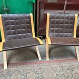 AX chairs attributed to Peter Hvidt & Orla Mölgaard, attributed to Fritz Hasen, 1978, set of 2