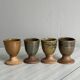 Set of 4 handmade ceramic egg cups