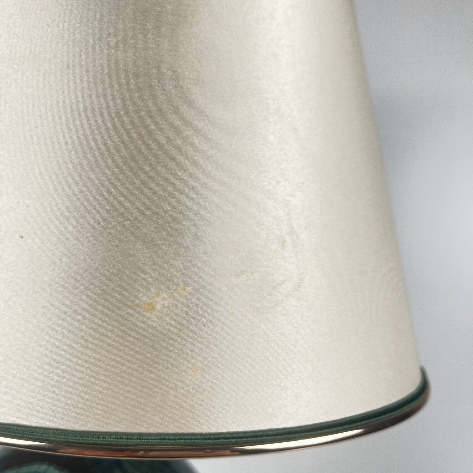 Table lamp Maison Le Dauphin in brass and green malachite imitation, 1980.