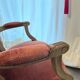 2 Louis XV style armchairs in wood and old pink velvet