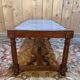 Louis XIII style solid oak coffee table with cross-shaped legs