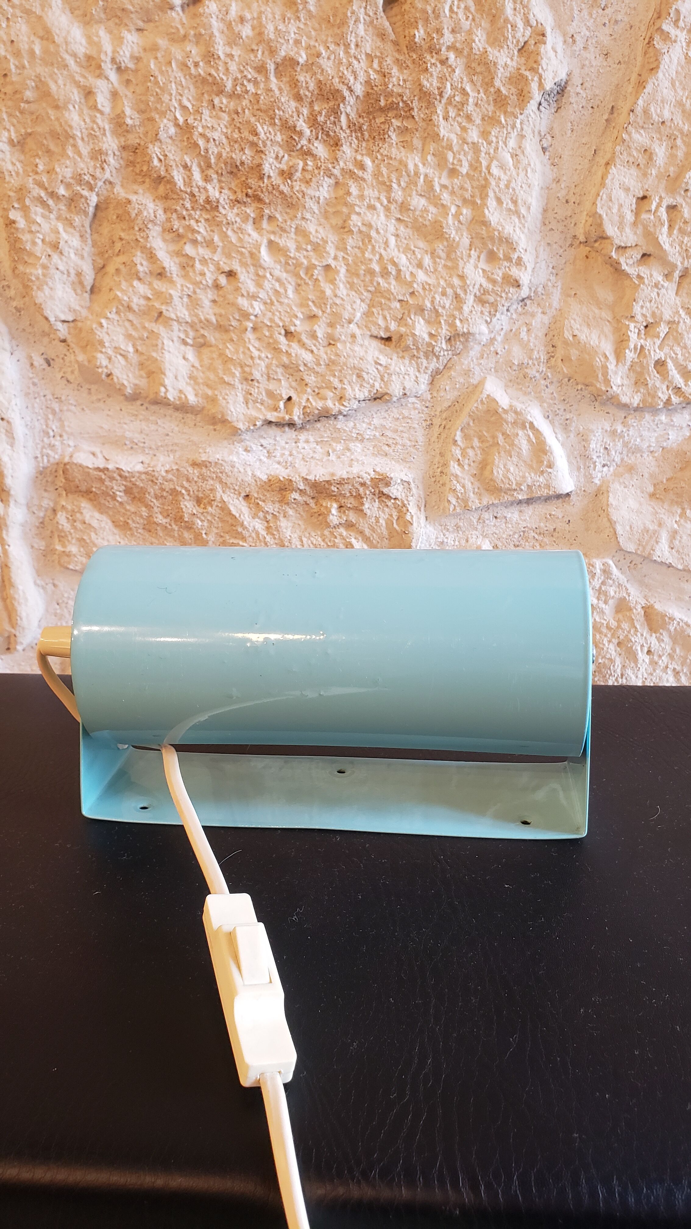 Vintage blue tilting wall lamp