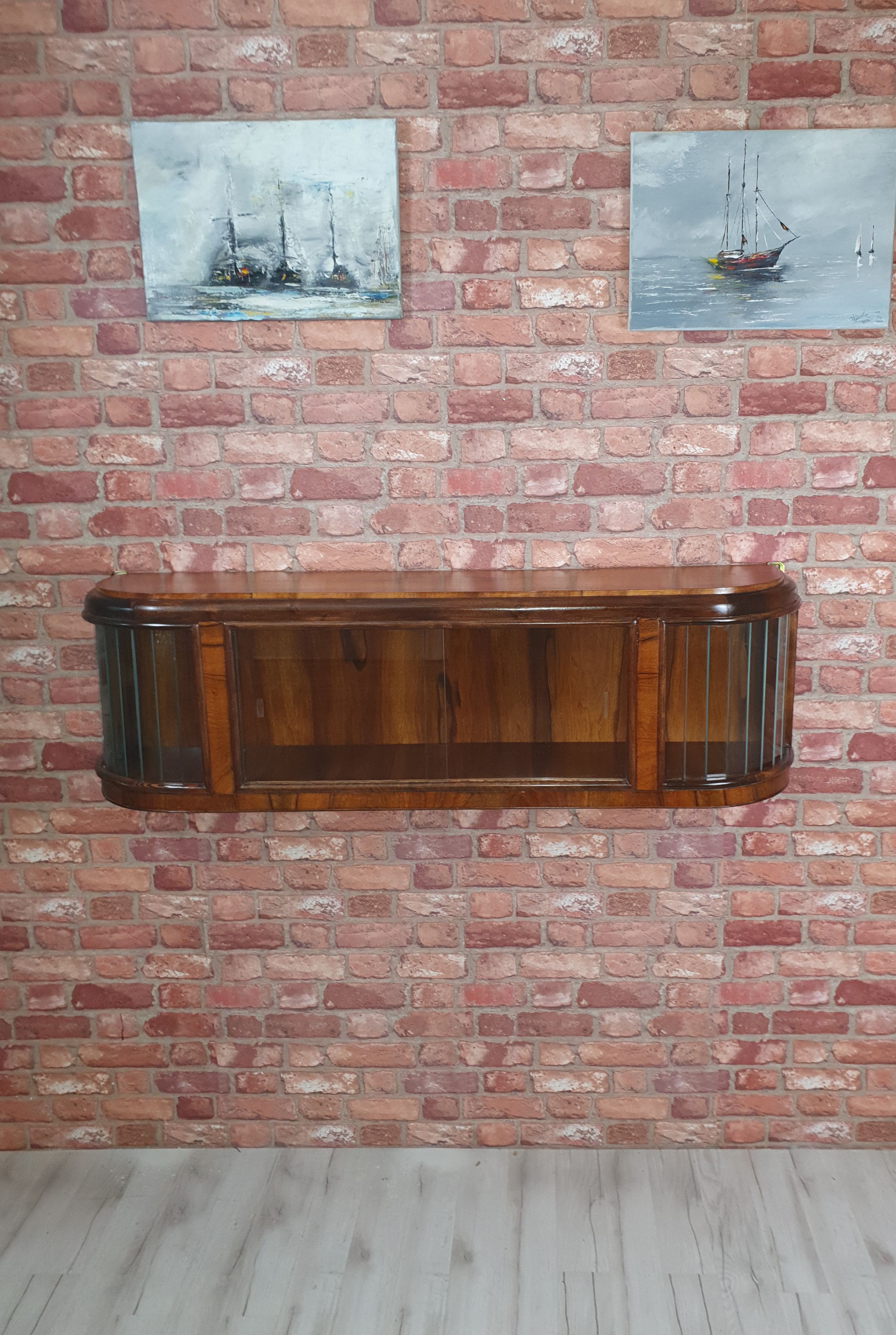 Renovated art deco hanging display cabinet, retro, vintage, 1956