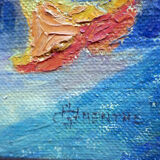 Nature table dead flower arrangement with vase triangular signed G.Grenthe years 30