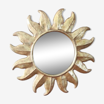 Miroir soleil doré