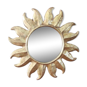 Miroir soleil doré