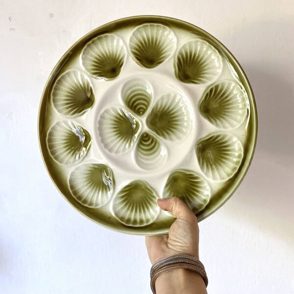 Assiettes à huîtres Moulin des Loups et plat assorti -1970