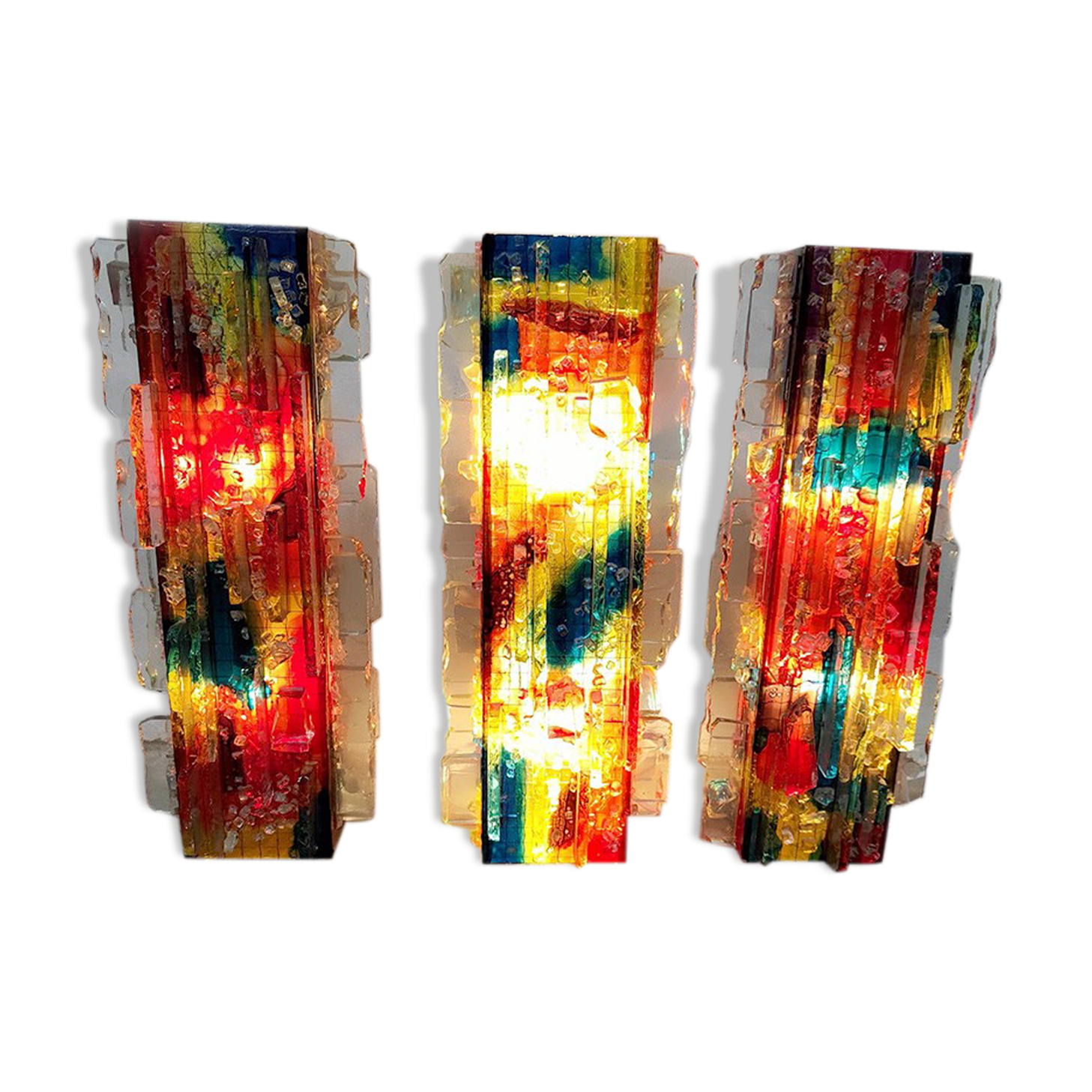 Set of 3 vintage wall lights 'Chartres' Willem Van Oyen Raak