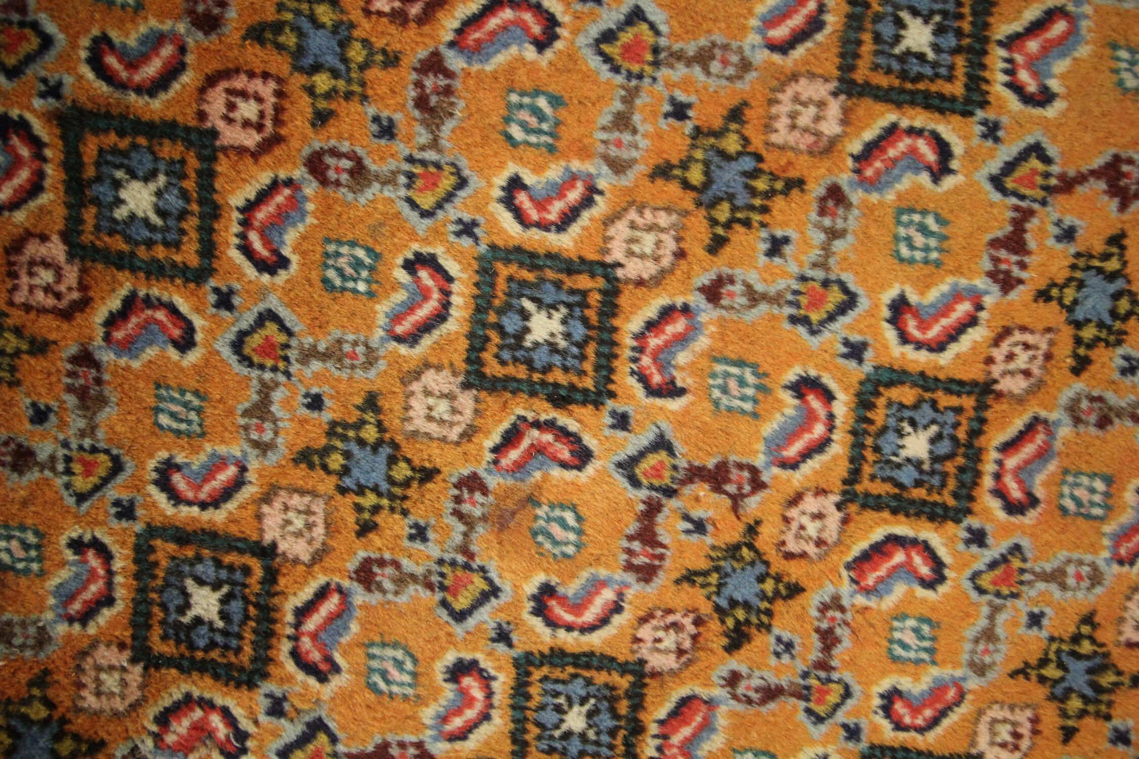 Vintage persian living room rug handwoven red wool ardebil carpet area rug- 197x292cm