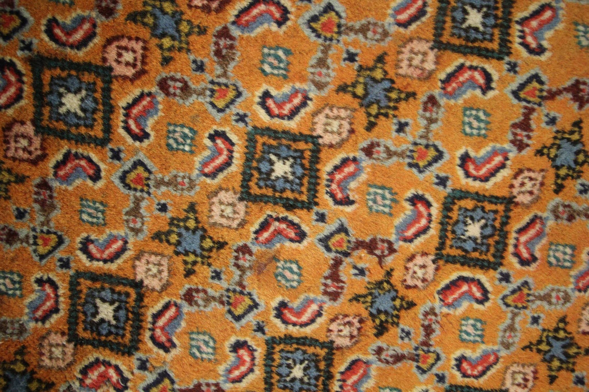 Vintage persian living room rug handwoven red wool ardebil carpet area rug- 197x292cm
