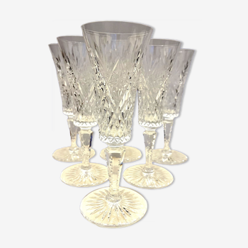 6 cut crystal flutes