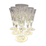 6 flutes en cristal taillé