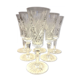 6 cut crystal flutes