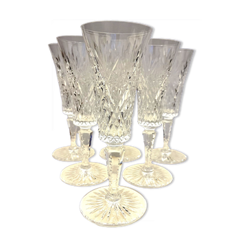 6 cut crystal flutes