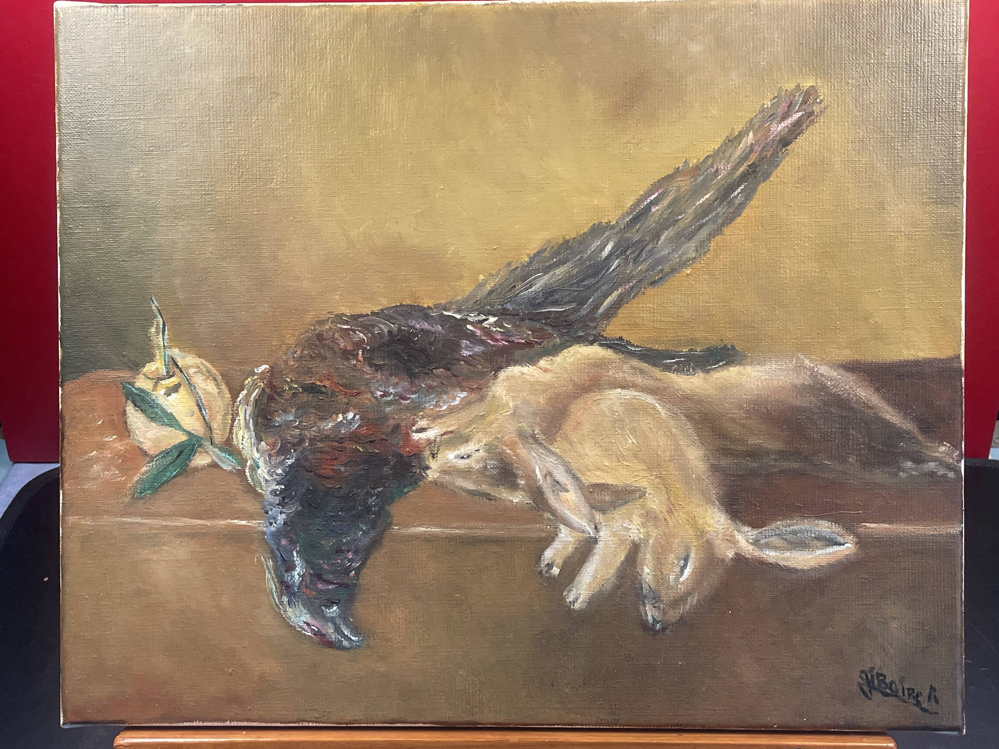 Old Painting Oil on canvas Still life Hunting - signed Giboir