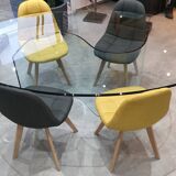 Transparent glass table