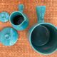 Lot de 2 pichets couverts bleu ciel de Charles Voltz 1960 Vallauris