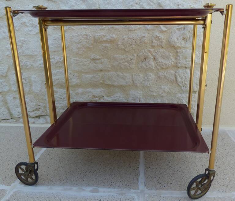Vintage 50s Textane brand rolling and folding trolley