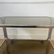 Rolling serving cart in chromed steel and smoked glass, 70s design