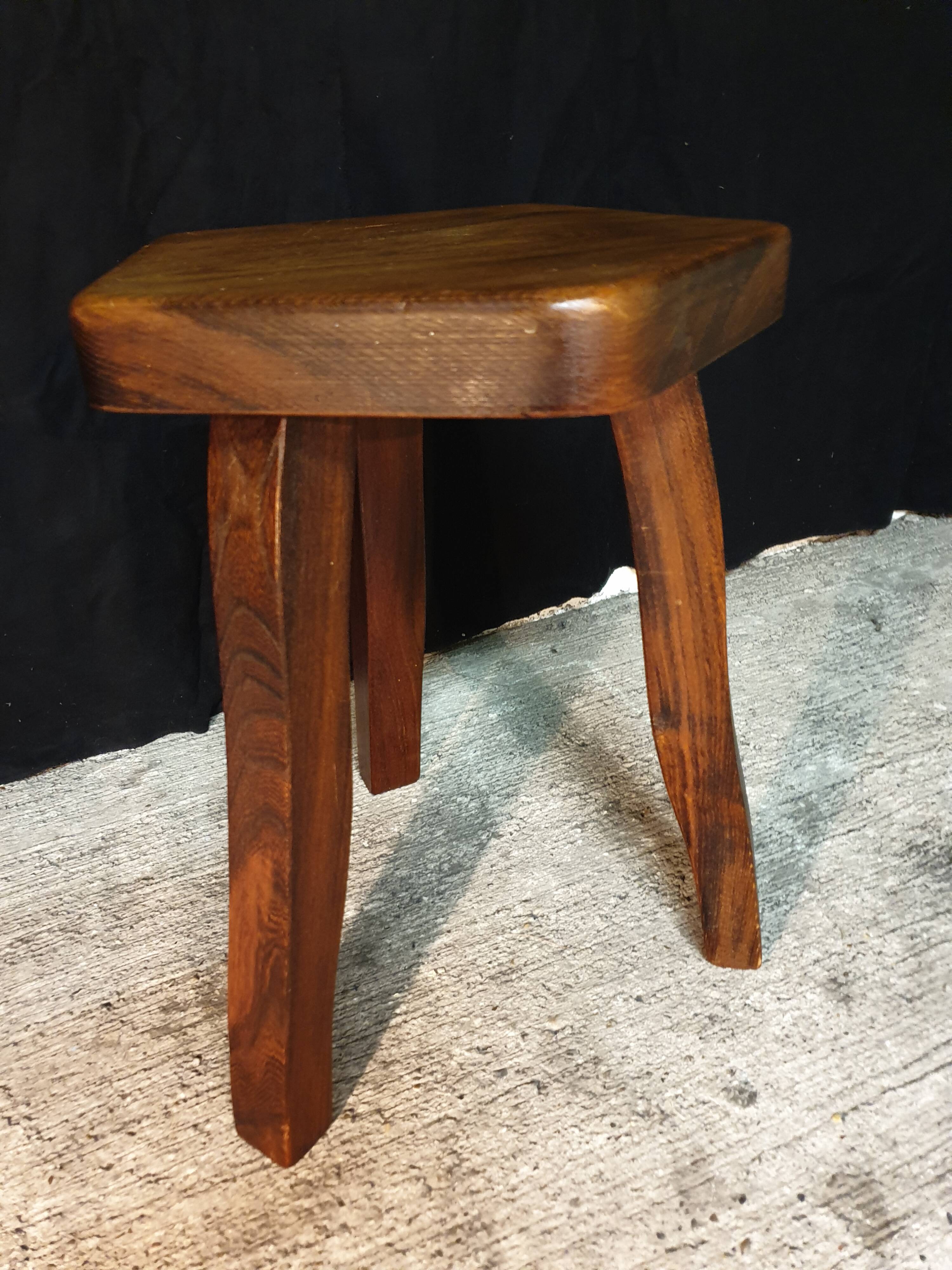 elm stool Aranjou style 80's