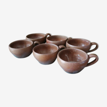 Set of 6 sandstone coffee cups