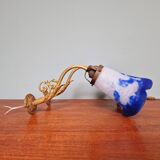 Pair of wall lights in bronze and marmoreal glass
