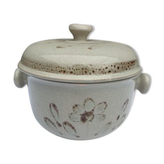 Soup or vinegar sarreguemines morzine 1970 gray floral decoration brown