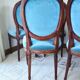 6 walnut and velvet medallion chairs, Louis XVI style