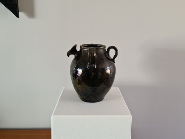 Vase cruche terre cuite émaillée 1900