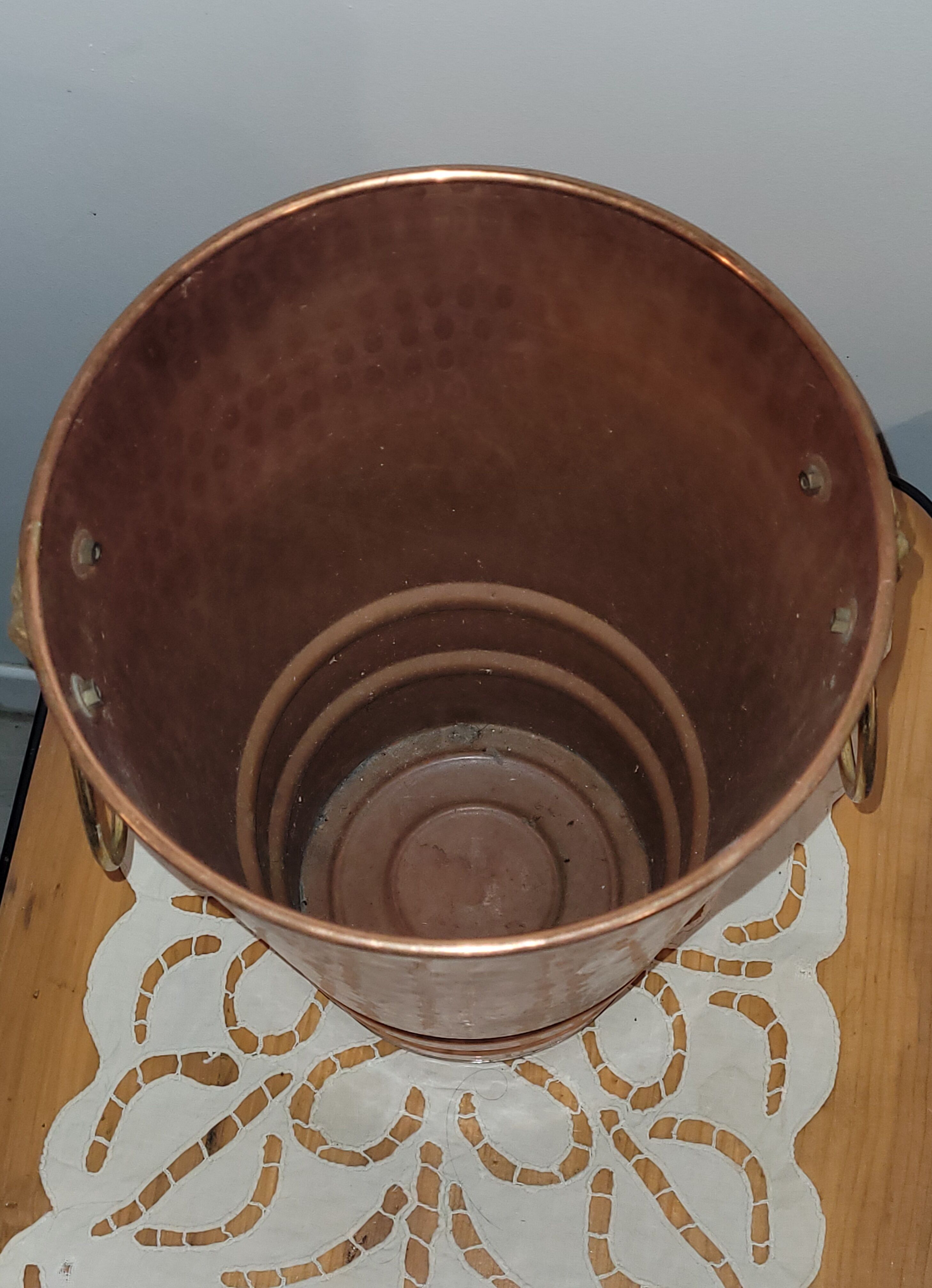 Umbrella door or hammered copper cane holder Lecellier Villedieu