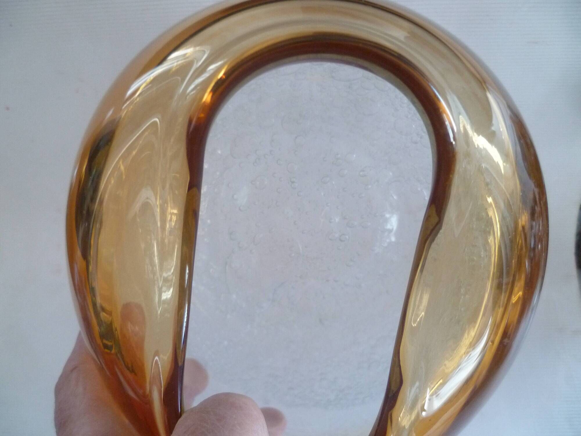 Murano bowl design ...guillemot...amber/transparent glass paste bul