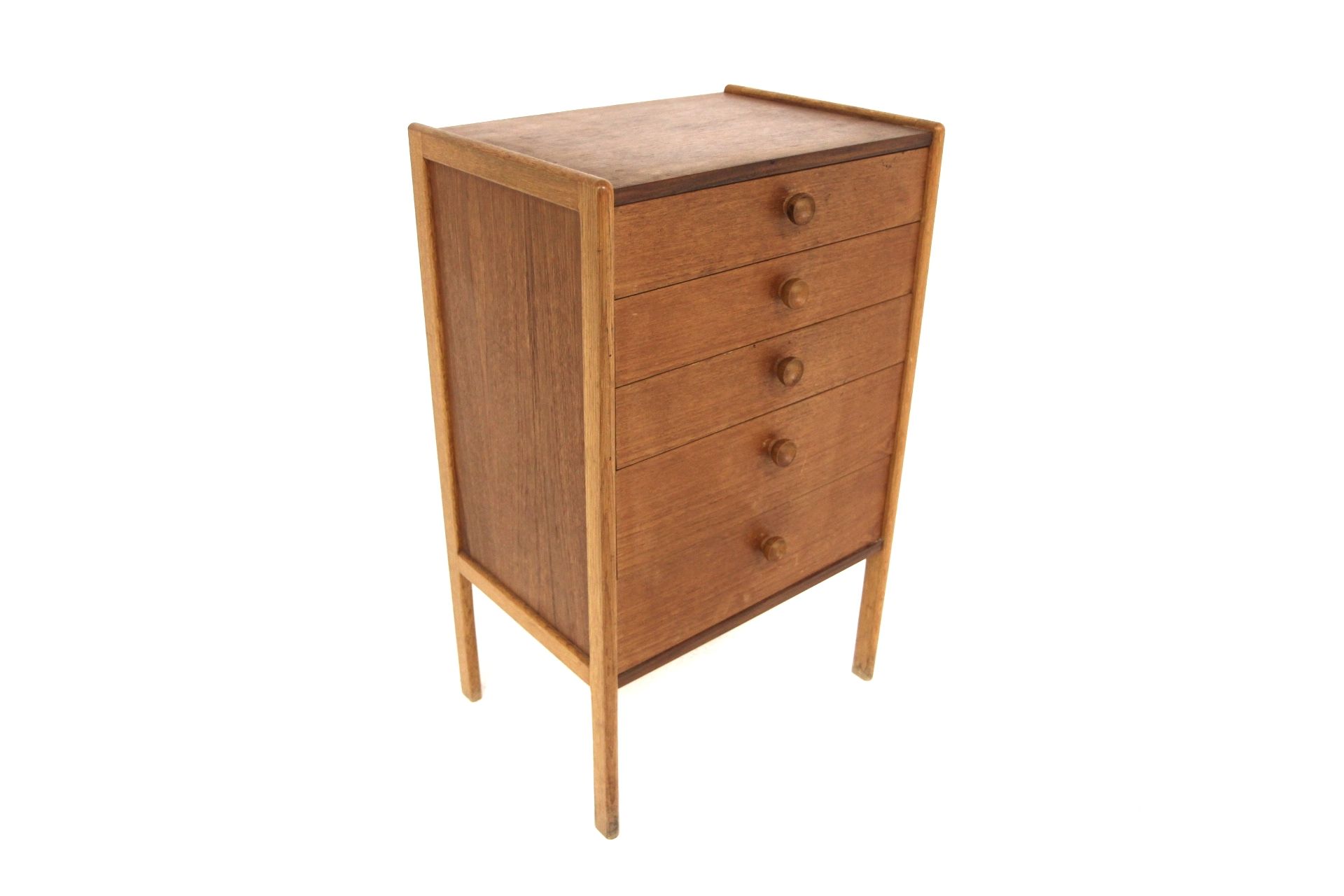 Scandinavian teak and oak chest of drawers, Sweden, 1960