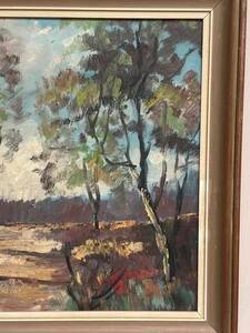 Mid-Century Oil on canvas “Trees” by Lars S 58, Vintage & Framed 57×47cm