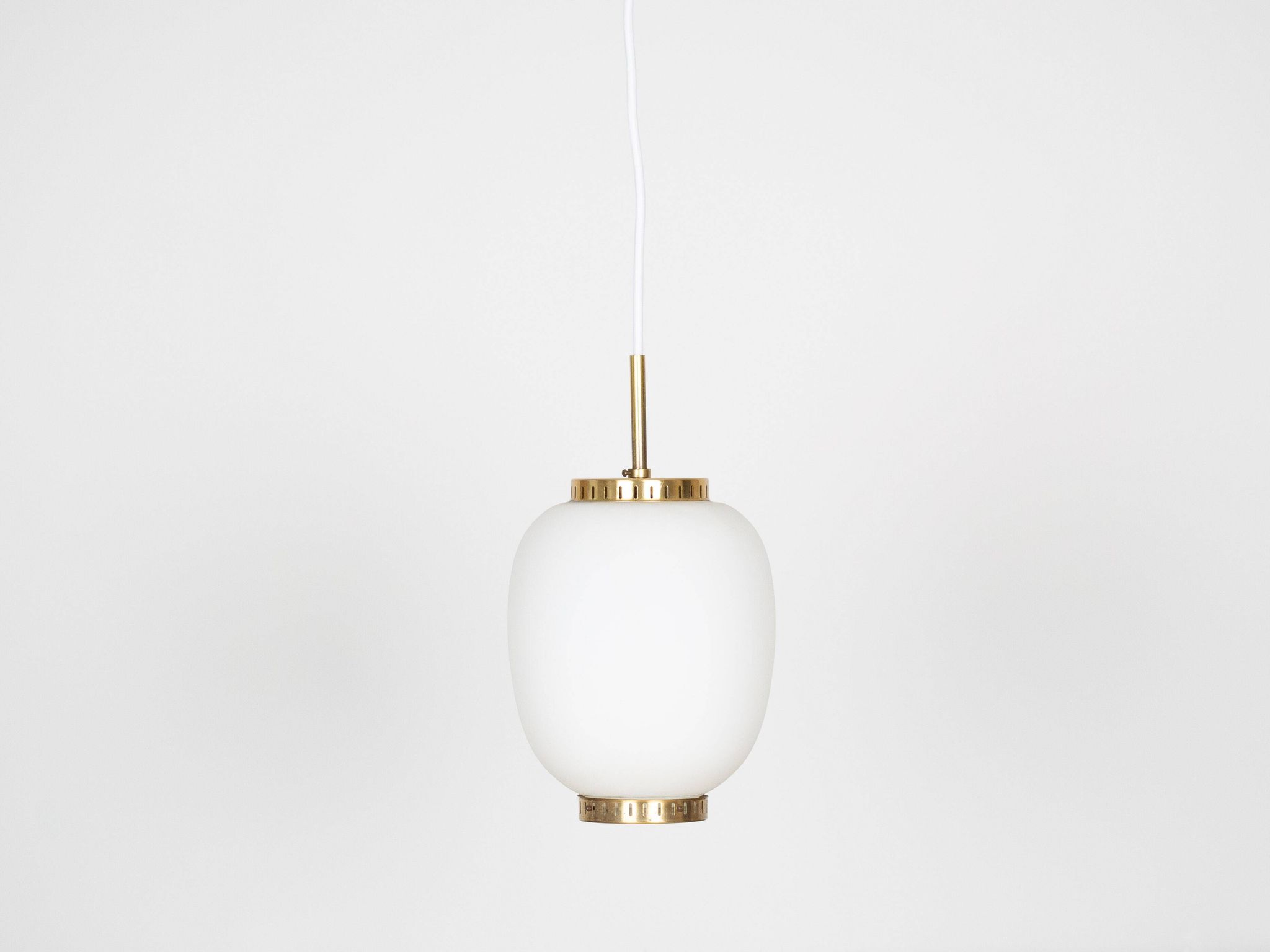 Pair of 2 Danish vintage pendant lamps Kina by Bent Karlby, Lyfa, 1946