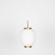 Pair of 2 Danish vintage pendant lamps Kina by Bent Karlby, Lyfa, 1946
